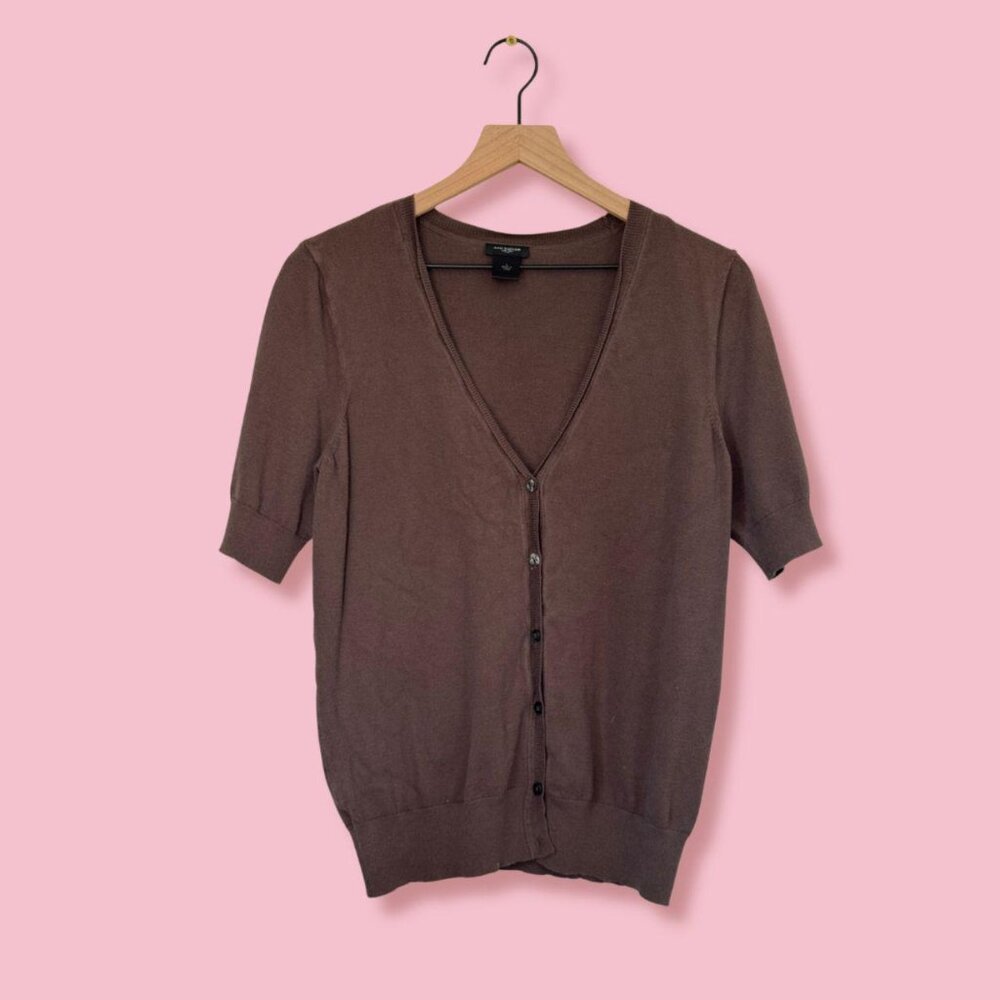 Ann Taylor Women's Brown Short Sleeve Cardigan